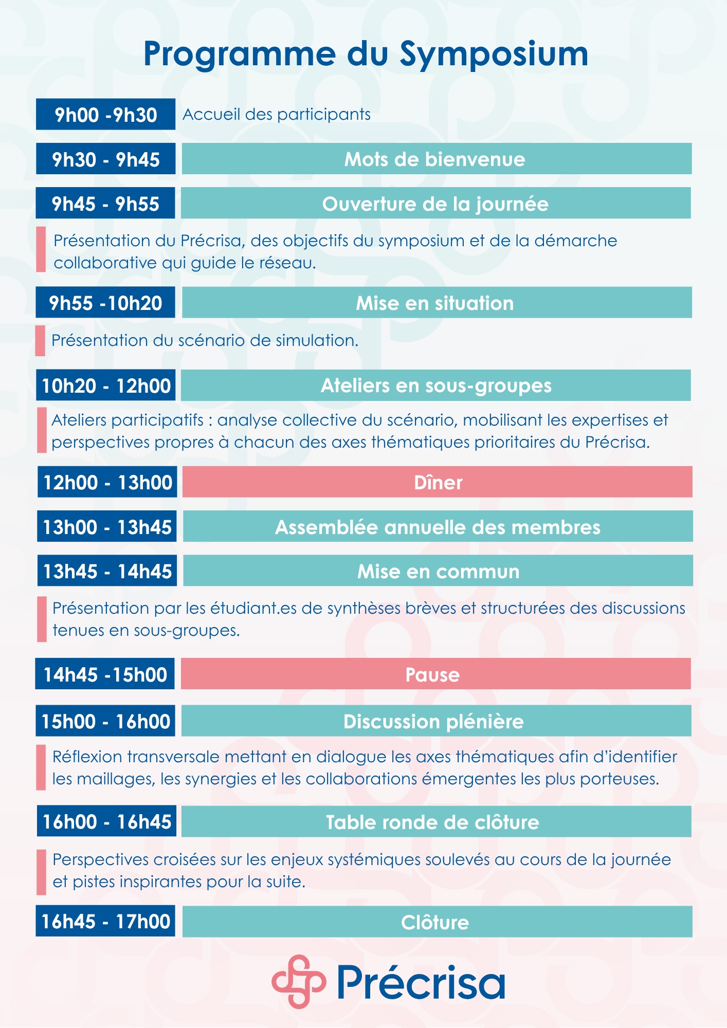Programme préliminaire du Symposium Précrisa 2026
