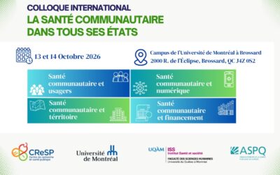 Colloque international « La santé communautaire dans tous ses états » : appel à communications jusqu’au 5 juin 